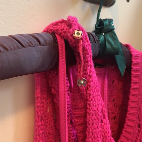 Pink sleeveless knit top w/tank top. Large. NWOT - Picture 7 of 8